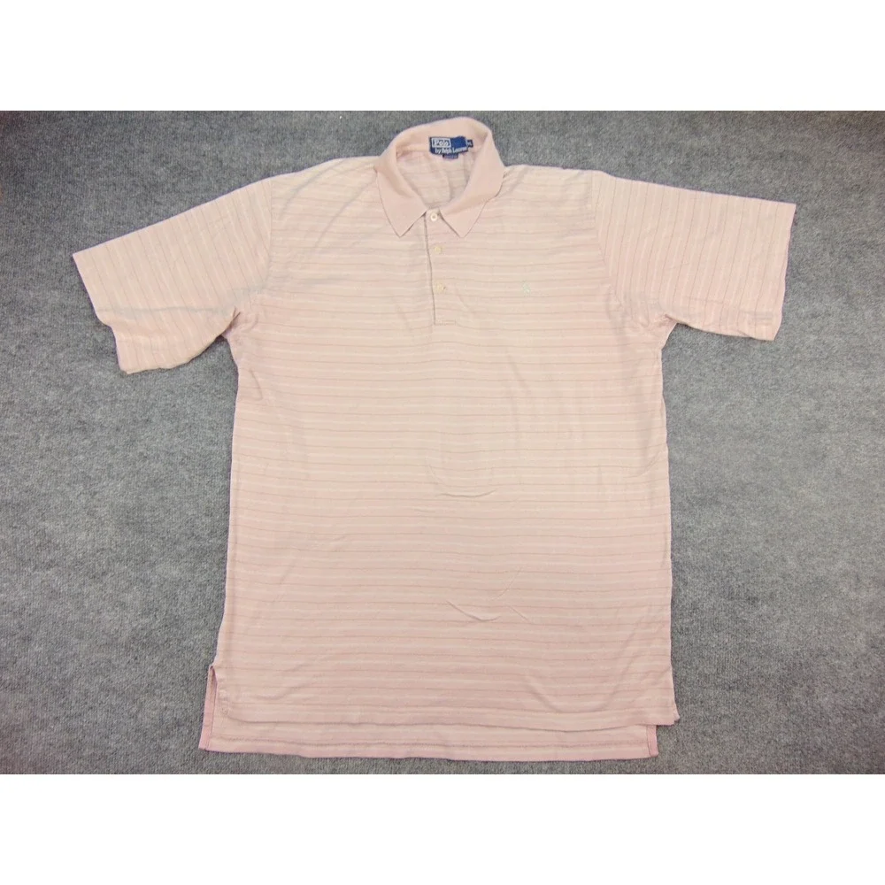 Polo Ralph Lauren Polo Shirt Mens XL Short Sleeve Pink Striped Preppy Golf 2841